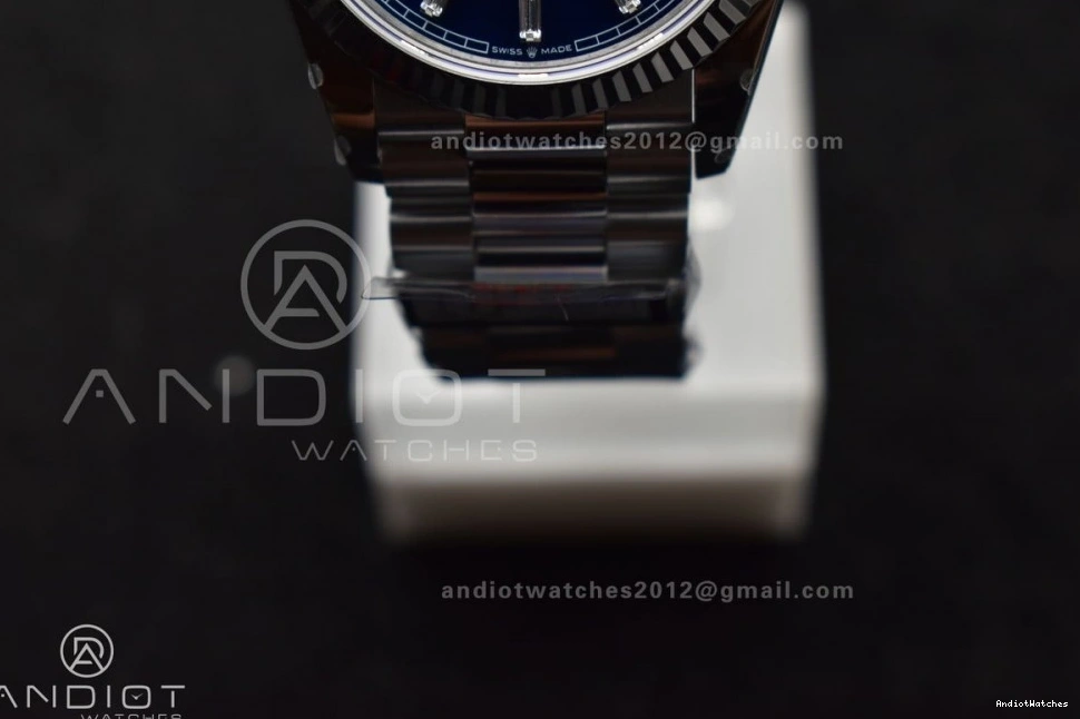 V5 Dial Best 904L (Gain Weight) on Steel Blue President Crystal 36 676 DayDate Edition QF Bracelet SS vr3255 Affordable 0315